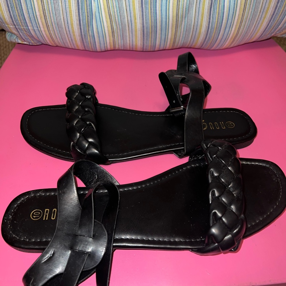 Black Braided Women's Sandals